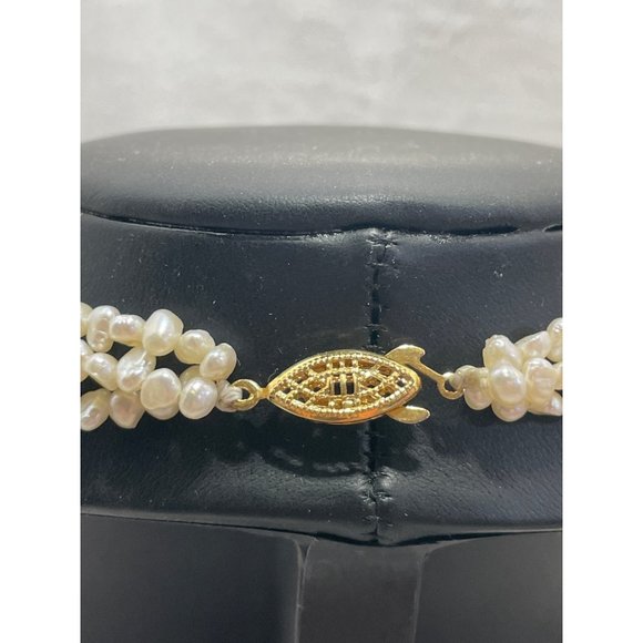 Seed Pearls 17” Necklace  Matching Bracelet 8.5” Vintage Goldtone Filigree Clasp - Picture 5 of 9